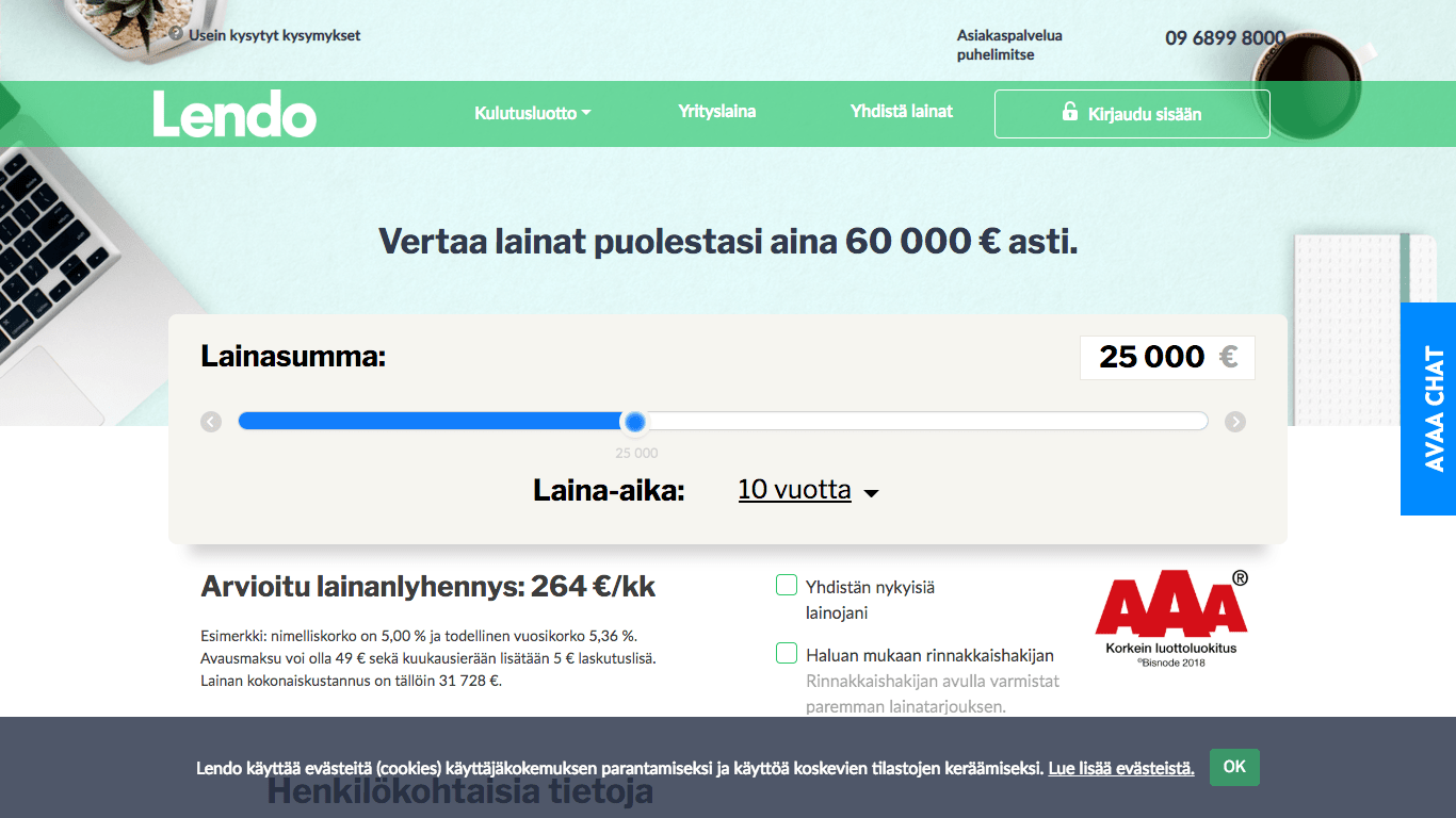 Lendo kilpailuttaa lainasi useilla pankeilla - Kava.fi